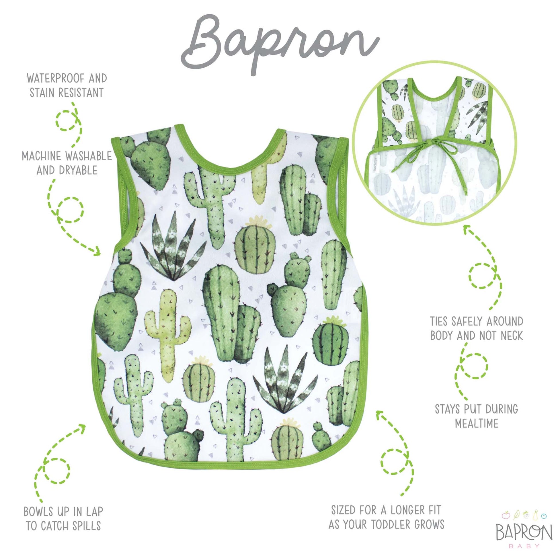 BapronBaby Toddler Bib | Full-Coverage for Baby-Led Weaning | Canada Bibs Hip Mommies