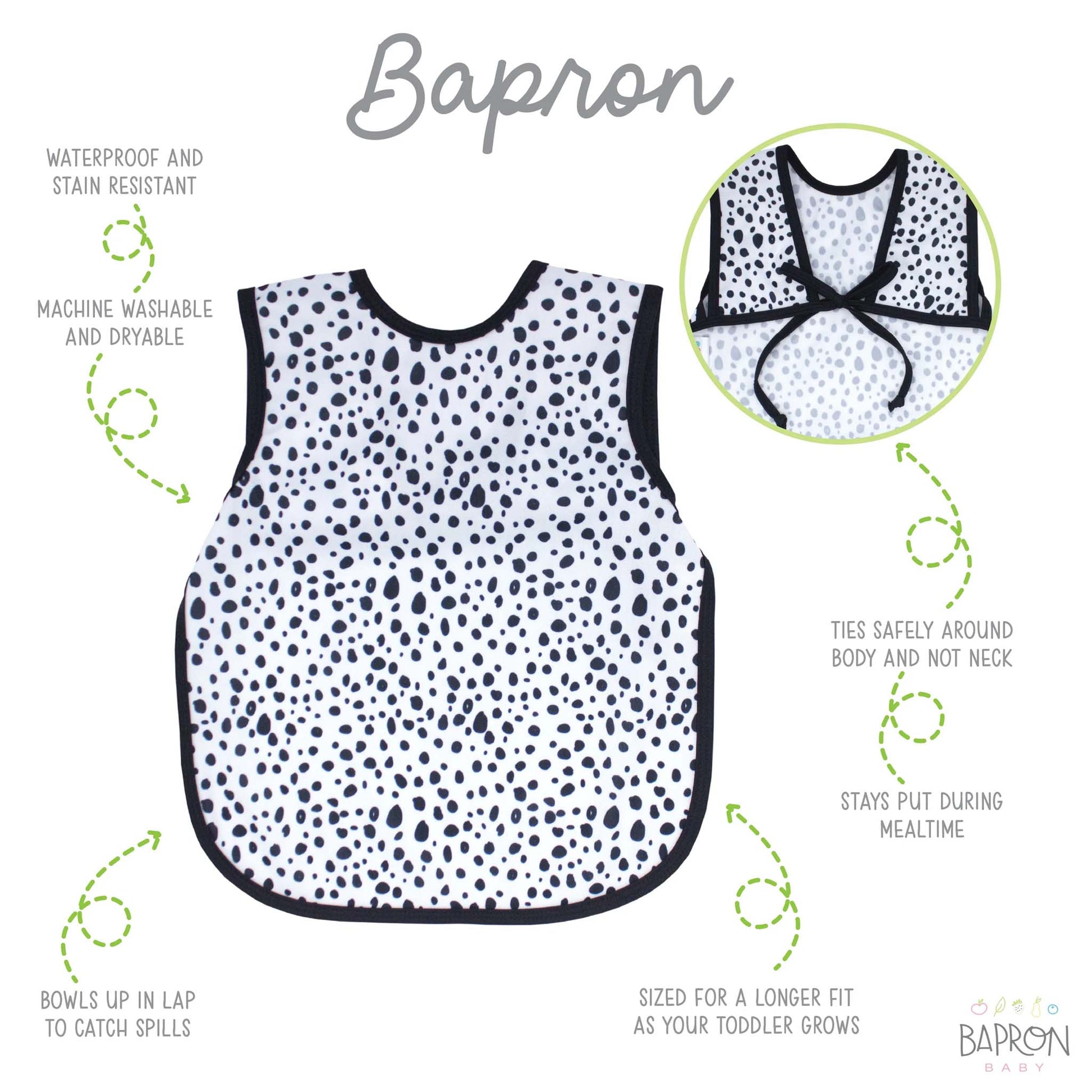 BapronBaby Toddler Bib | Full-Coverage for Baby-Led Weaning | Canada Bibs Hip Mommies