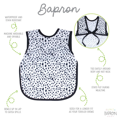 BapronBaby Toddler Bib | Full-Coverage for Baby-Led Weaning | Canada Bibs Hip Mommies