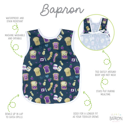 BapronBaby Toddler Bib | Full-Coverage for Baby-Led Weaning | Canada Bibs Hip Mommies