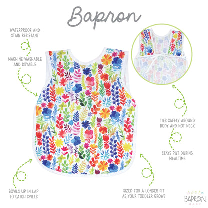 BapronBaby Toddler Bib | Full-Coverage for Baby-Led Weaning | Canada Bibs Hip Mommies