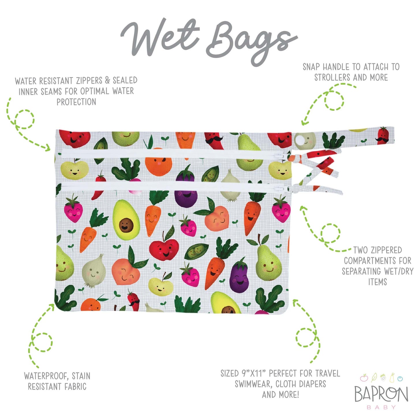 BapronBaby Wet Bag Leakproof for Baby Essentials On-The-Go | Canada Wet Bag Hip Mommies
