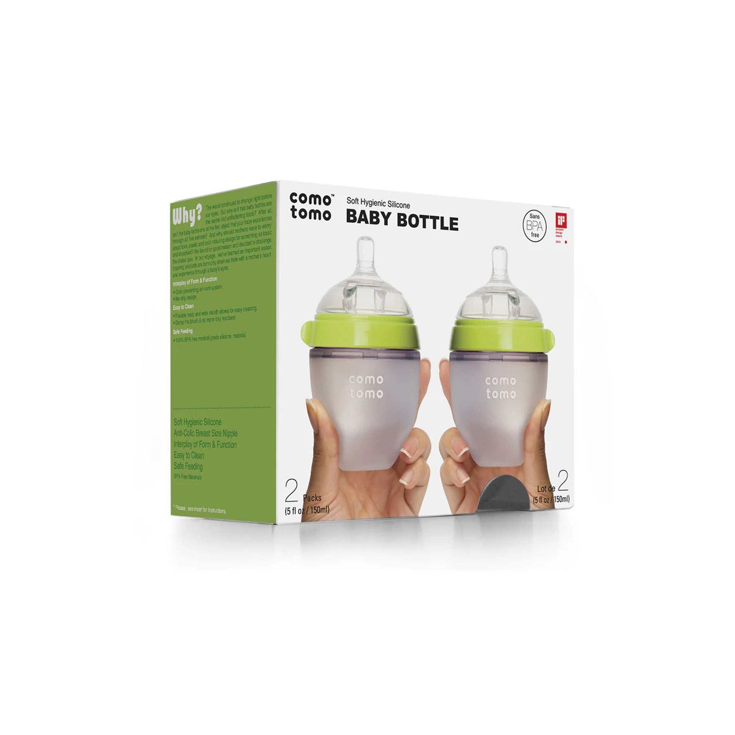 Comotomo Silicone Baby Bottle 2-Pack (150ml): For Newborns | Canada Bottle Hip Mommies
