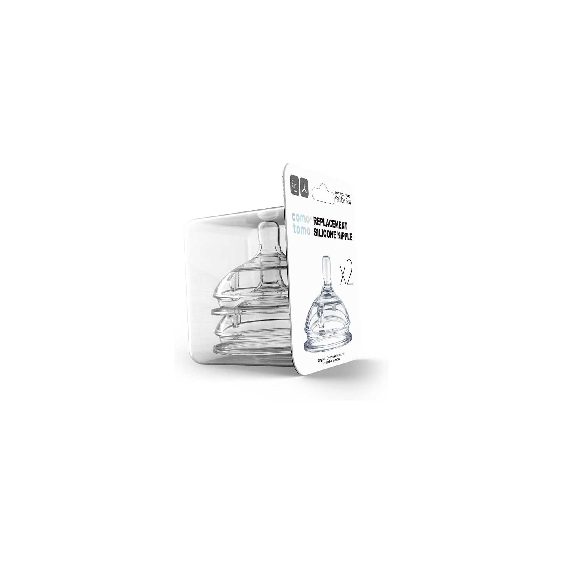 Comotomo Replacement Nipples (2-Pack): Multiple Flow Sizes | Canada Bottle Hip Mommies