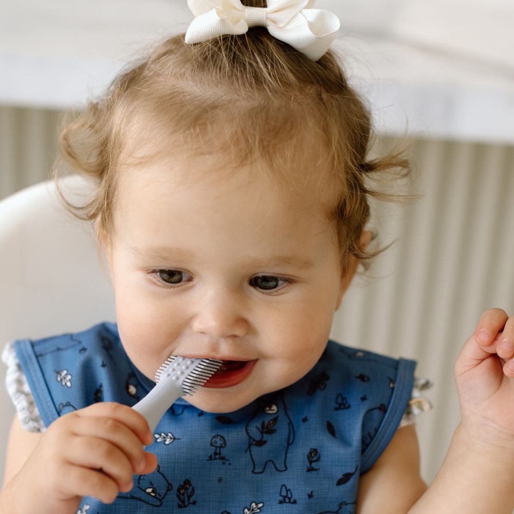 ezpz Baby-Led™ Toothbrush in Pewter Hip Mommies