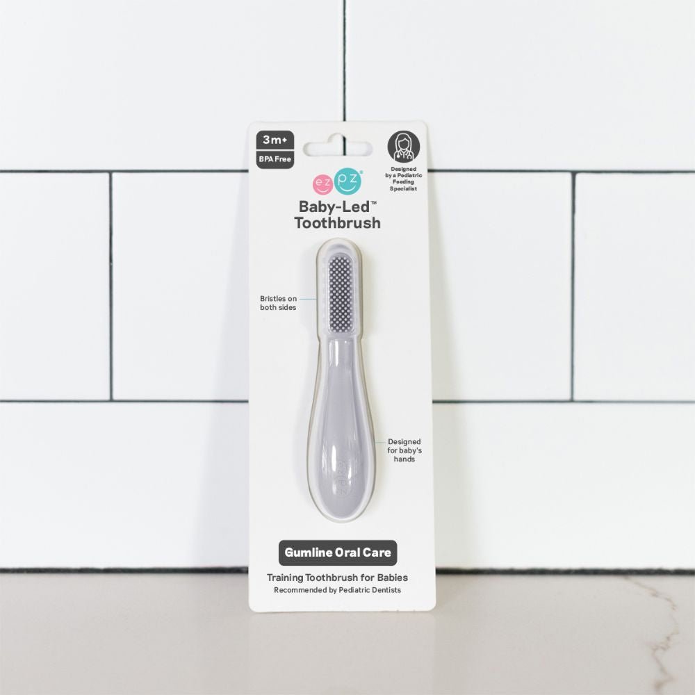 ezpz Baby-Led™ Toothbrush in Pewter Hip Mommies