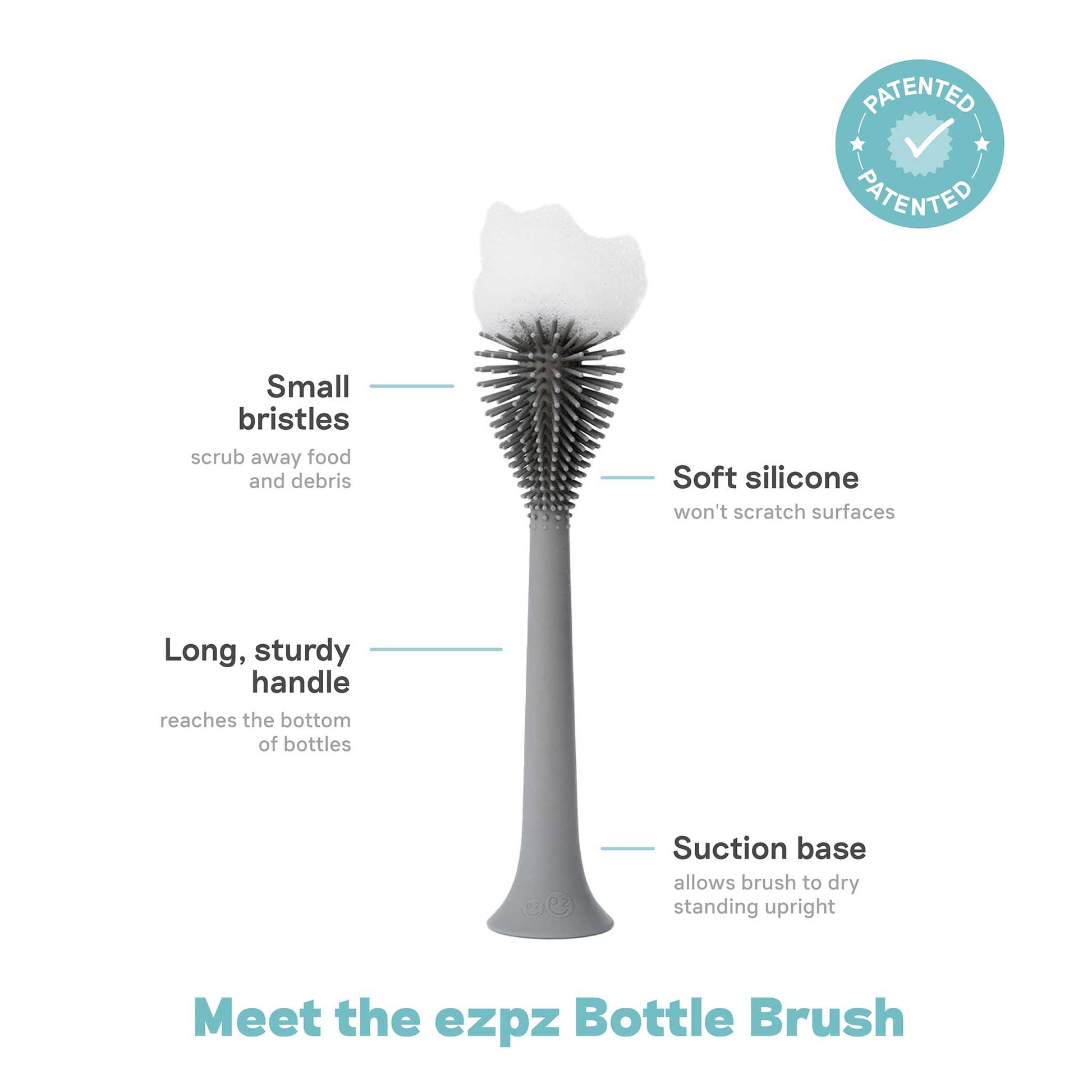 ezpz Silicone Bottle Brush | Soft, Flexible Silicone Bristles | Canada Home Accessory Hip Mommies