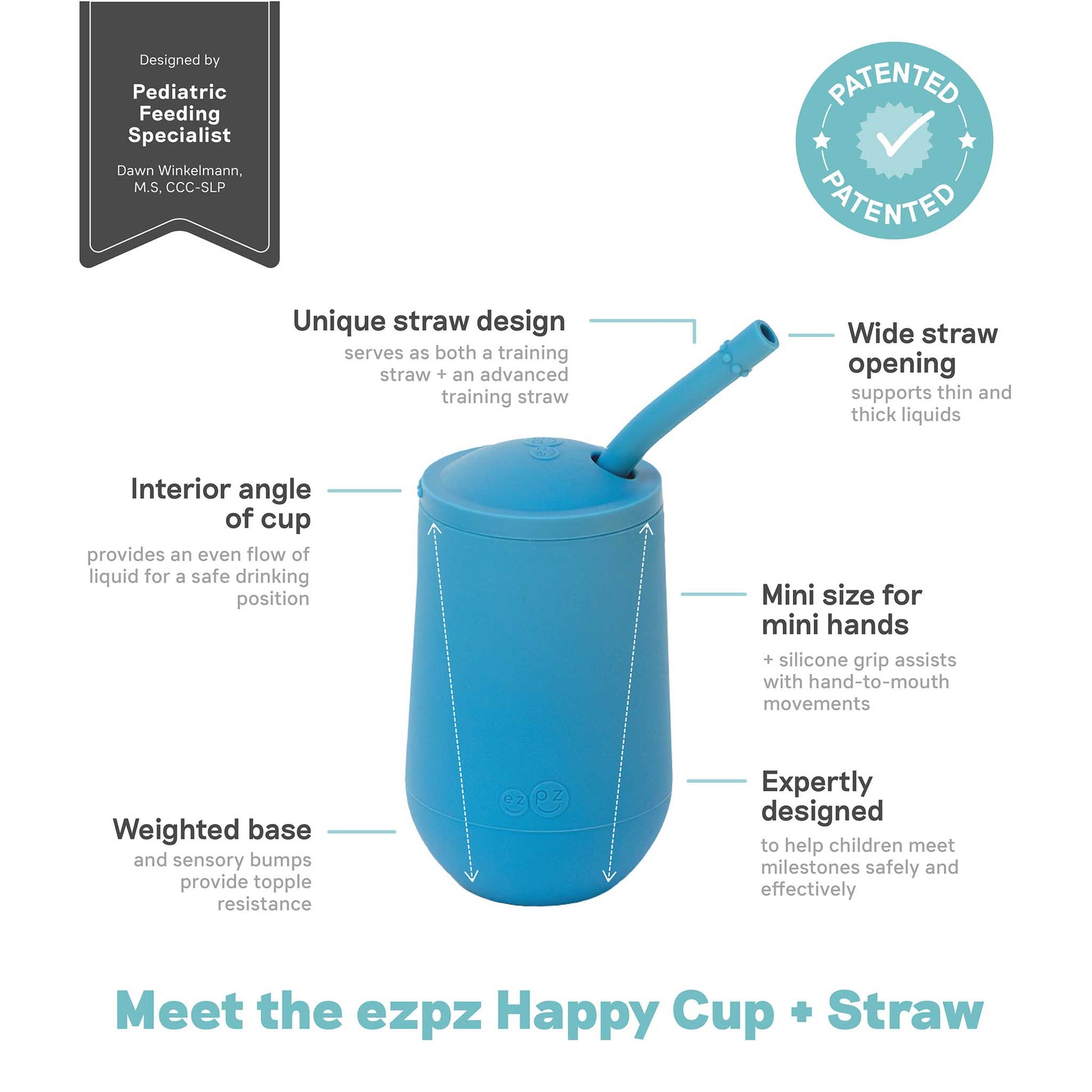 ezpz Happy Cup + Straw System | BPA-Free Toddler Straw Cup | Canada Sippy Cups Hip Mommies