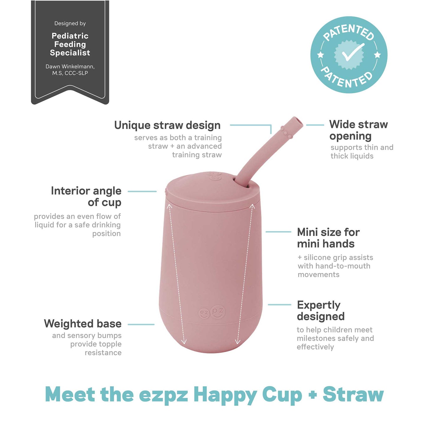 ezpz Happy Cup + Straw System | BPA-Free Toddler Straw Cup | Canada Sippy Cups Hip Mommies