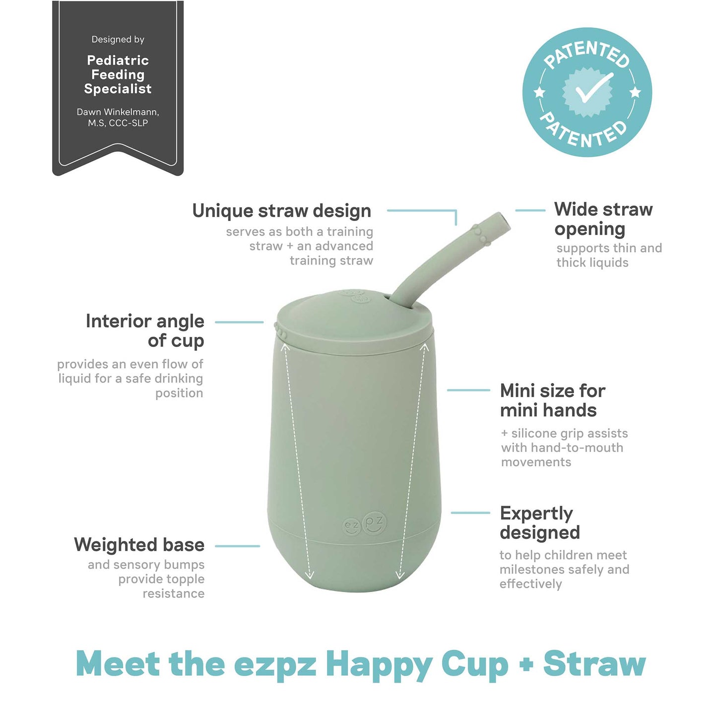 ezpz Happy Cup + Straw System | BPA-Free Toddler Straw Cup | Canada Sippy Cups Hip Mommies