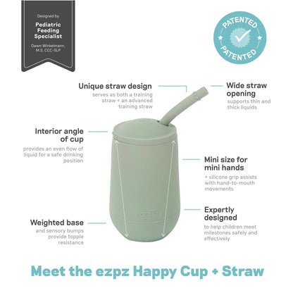 ezpz Happy Cup + Straw System | BPA-Free Toddler Straw Cup | Canada Sippy Cups Hip Mommies