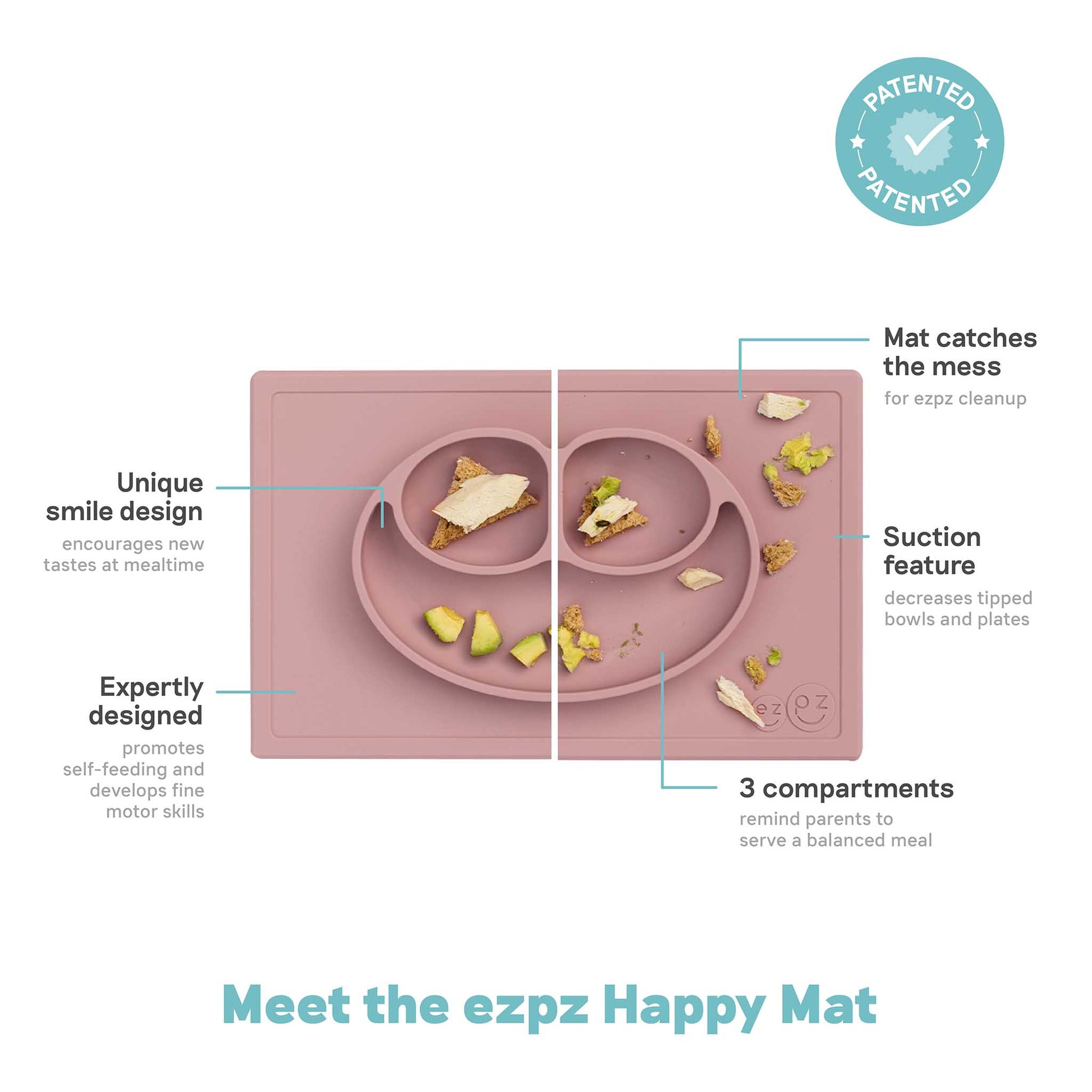 ezpz Happy Feeding Set | Silicone Plate, Cup, Straw & Utensils Canada Feeding Hip Mommies