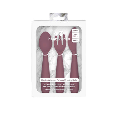 ezpz Happy Utensils | Spoon, Fork & Knife for Self-Feeding | Canada Utensils Hip Mommies