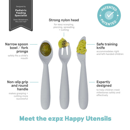 relove | ezpz Developmental Utensil Set | sustainable sale | Canada Baby Shower Gift Hip Mommies