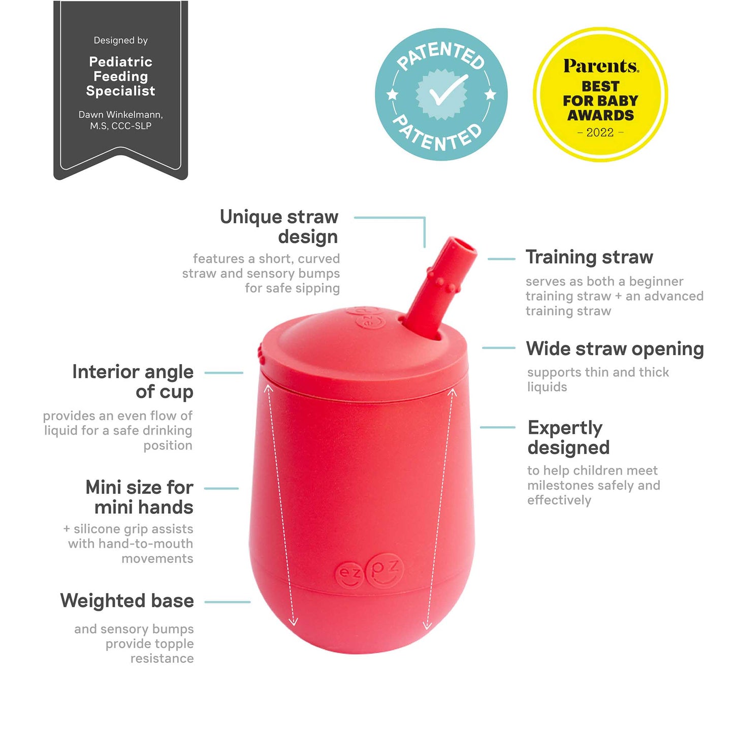 ezpz Mini Cup + Straw System | Best Straw Cup for Toddlers | Canada Sippy Cups Hip Mommies