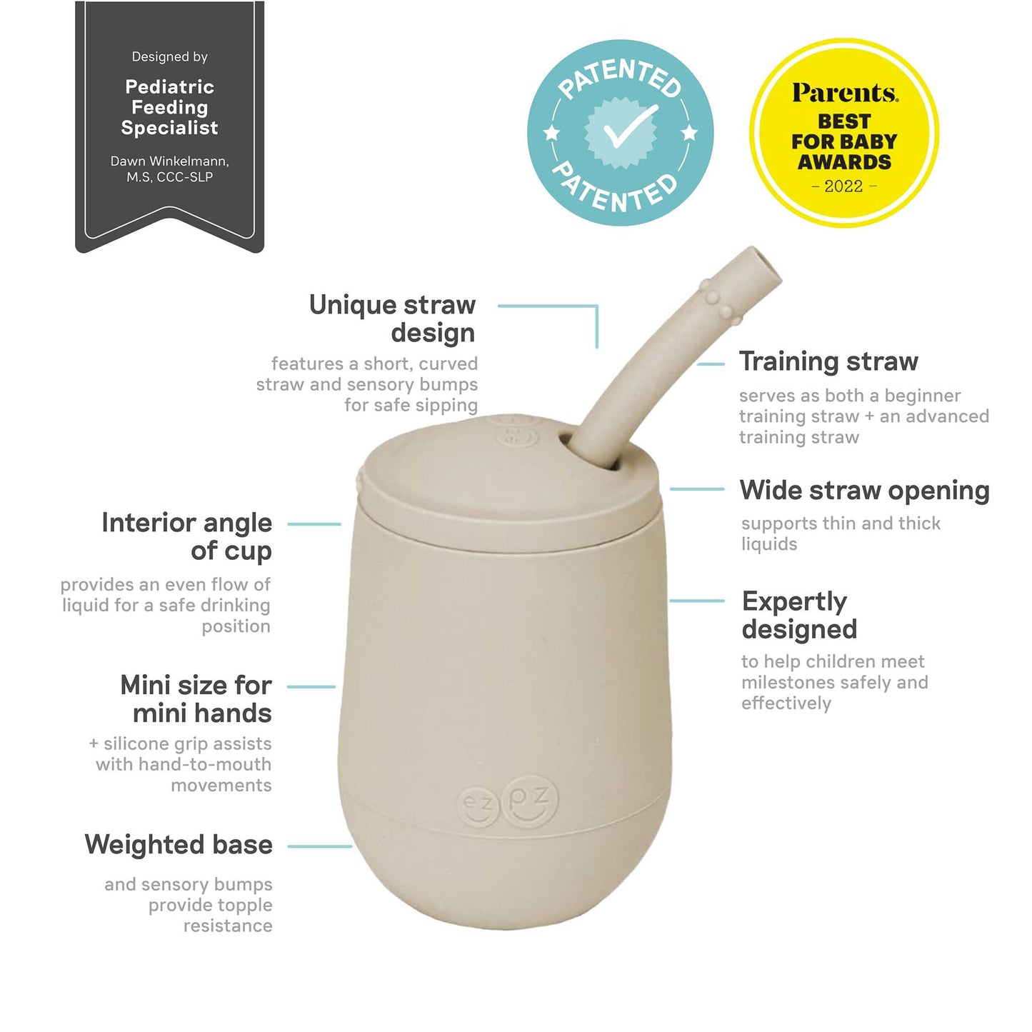 ezpz Mini Cup + Straw System | Best Straw Cup for Toddlers | Canada Sippy Cups Hip Mommies