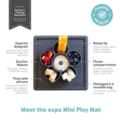 ezpz Mini Play Mat Silicone Suction Mat for Crafts & Sorting | Canada Feeding Hip Mommies