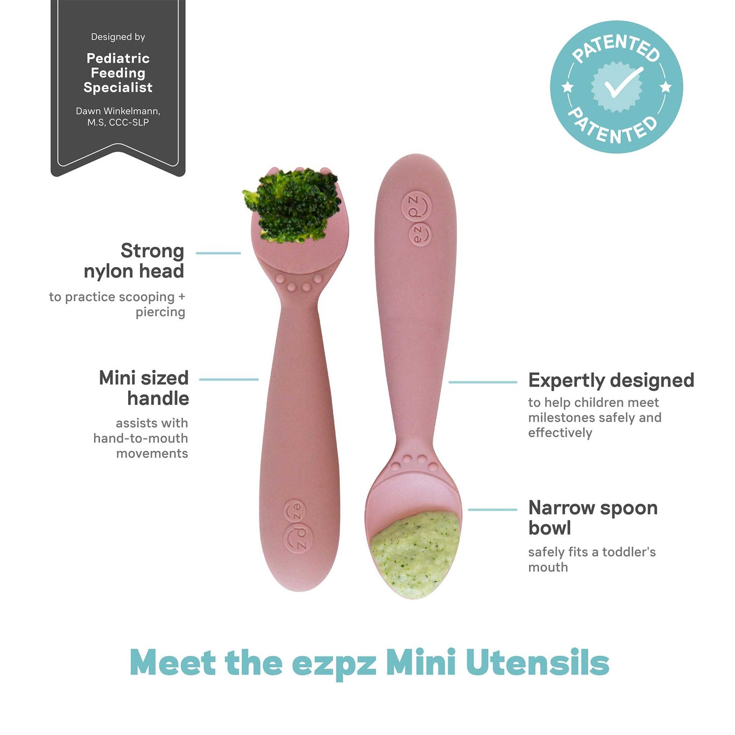 ezpz Mini Utensils | Toddler Spoon & Fork for Self-Feeding | Canada Utensils Hip Mommies