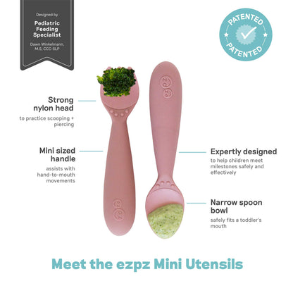 ezpz Mini Utensils | Toddler Spoon & Fork for Self-Feeding | Canada Utensils Hip Mommies