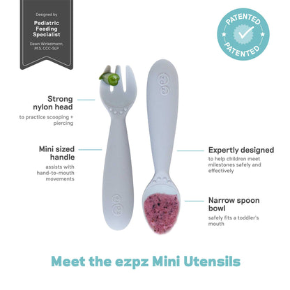 ezpz Mini Utensils | Toddler Spoon & Fork for Self-Feeding | Canada Utensils Hip Mommies