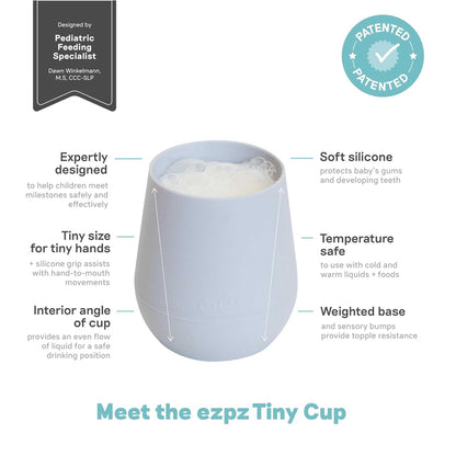 ezpz Tiny Cup | Baby-led, Soft Silicone | Infant Open Cup | Canada Feeding Hip Mommies
