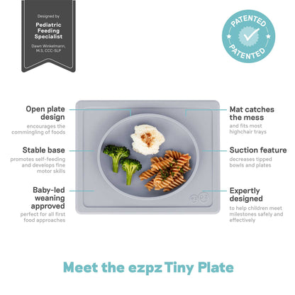 ezpz Tiny Plate | Perfect for Self-Feeding & Baby-Led Weaning | Canada Feeding Hip Mommies