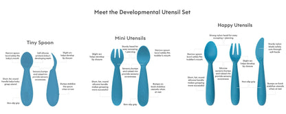 ezpz Developmental Utensil Set in Blue Hip Mommies