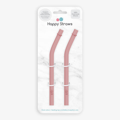 ezpz Happy Cup + Straw System Straw Replacement 2-Pack Blush Hip Mommies