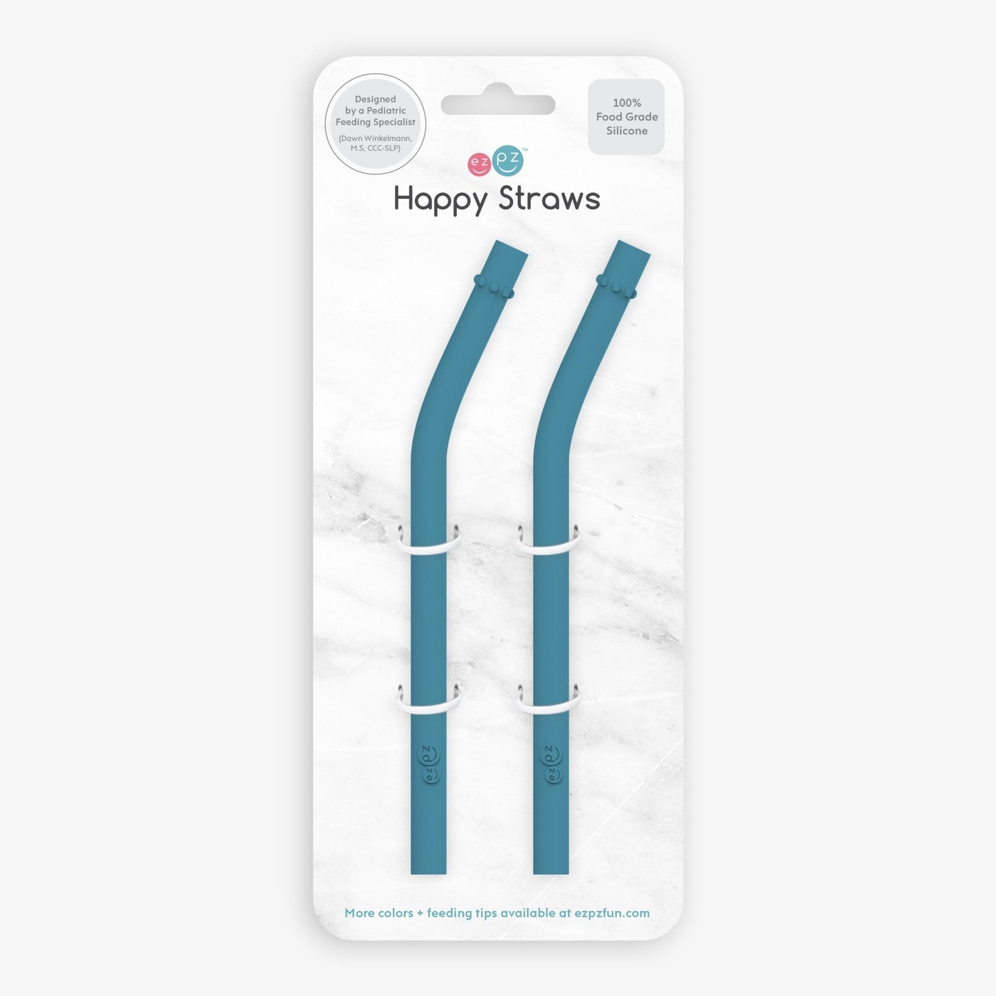 ezpz Happy Cup + Straw System Straw Replacement 2-Pack Indigo Hip Mommies