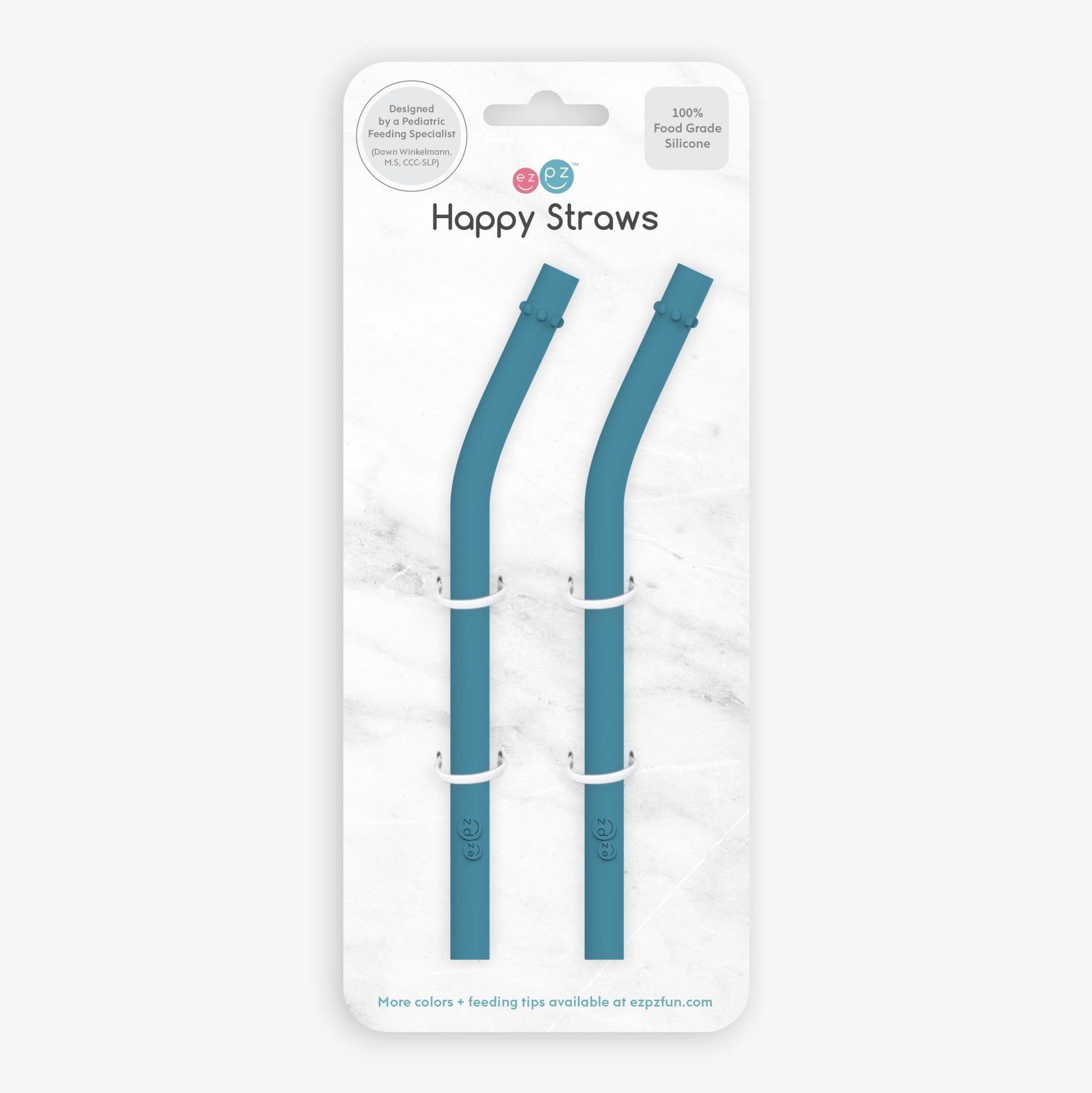 ezpz Happy Cup + Straw System Straw Replacement 2-Pack Indigo Hip Mommies