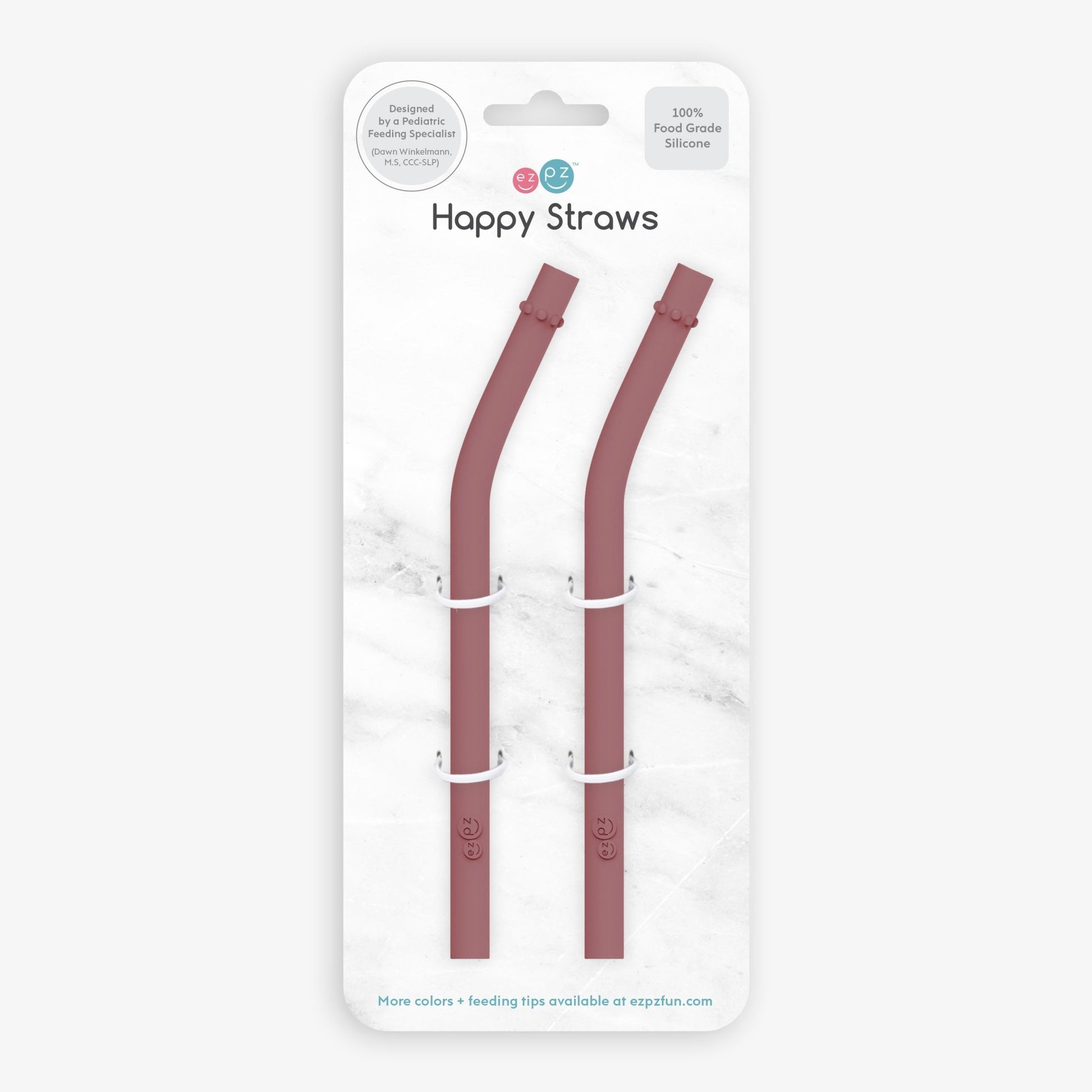 ezpz Happy Cup + Straw System Straw Replacement 2-Pack Mauve Hip Mommies