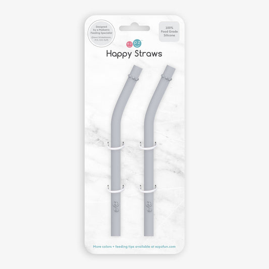 ezpz Happy Cup + Straw System Straw Replacement 2-Pack Pewter Hip Mommies