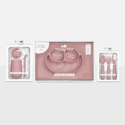 ezpz Happy Feeding Set in Blush Hip Mommies