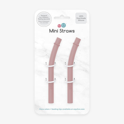 ezpz Mini Cup + Straw Training System Straw Replacement 2-Pack Blush Hip Mommies