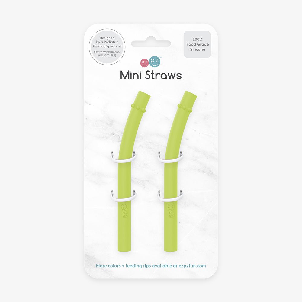 ezpz Mini Cup + Straw Training System Straw Replacement 2-Pack Lime Hip Mommies