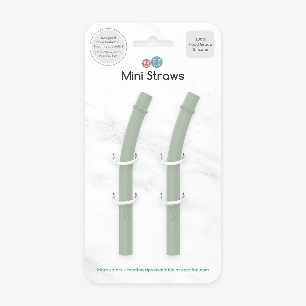 ezpz Mini Cup + Straw Training System Straw Replacement 2-Pack Sage Hip Mommies