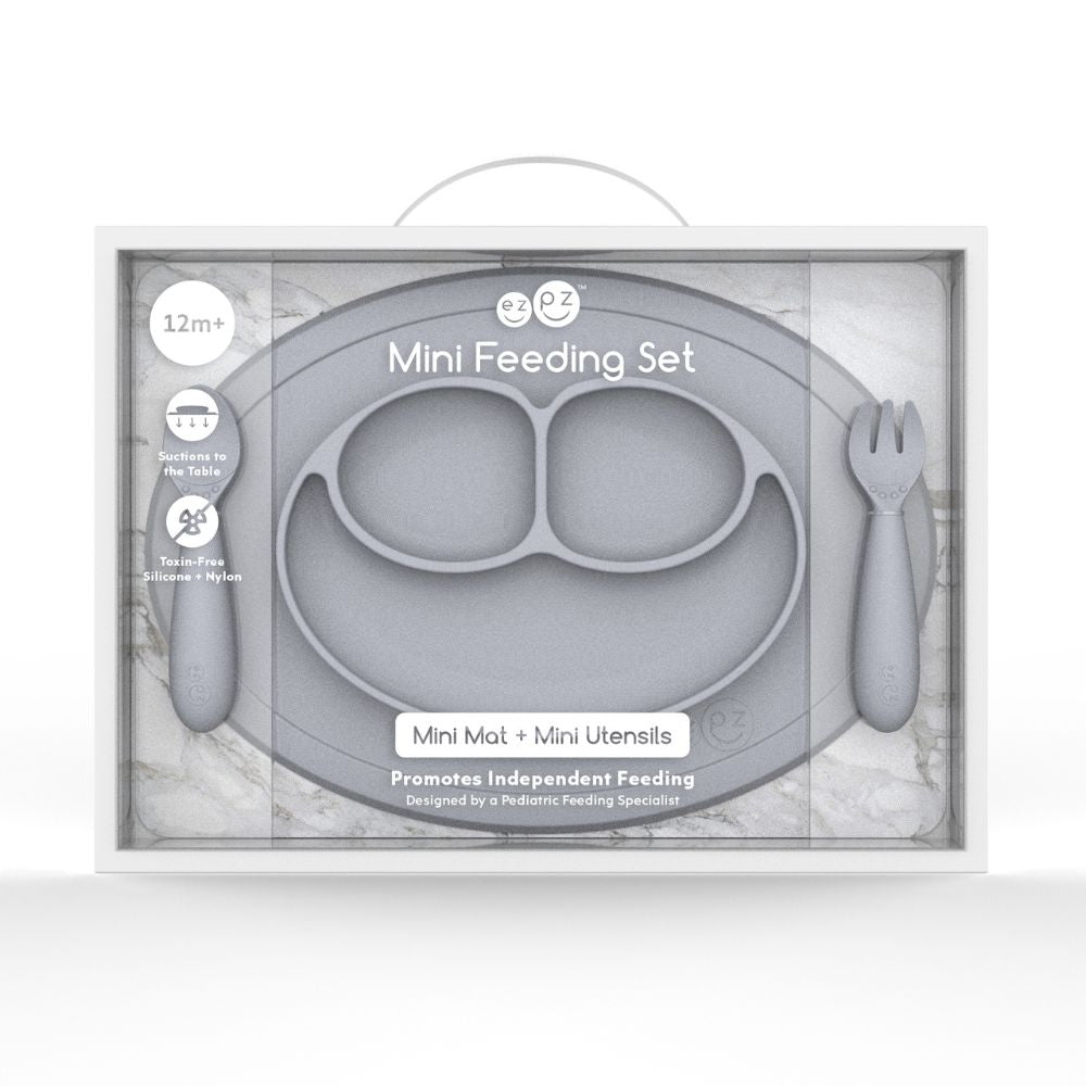 ezpz Mini Feeding Set in Pewter Hip Mommies