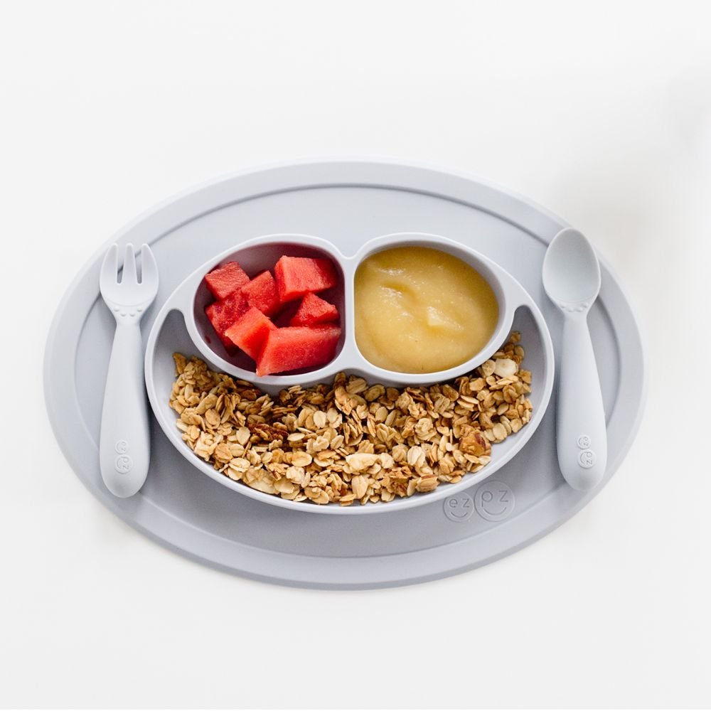 ezpz Mini Feeding Set in Pewter Hip Mommies