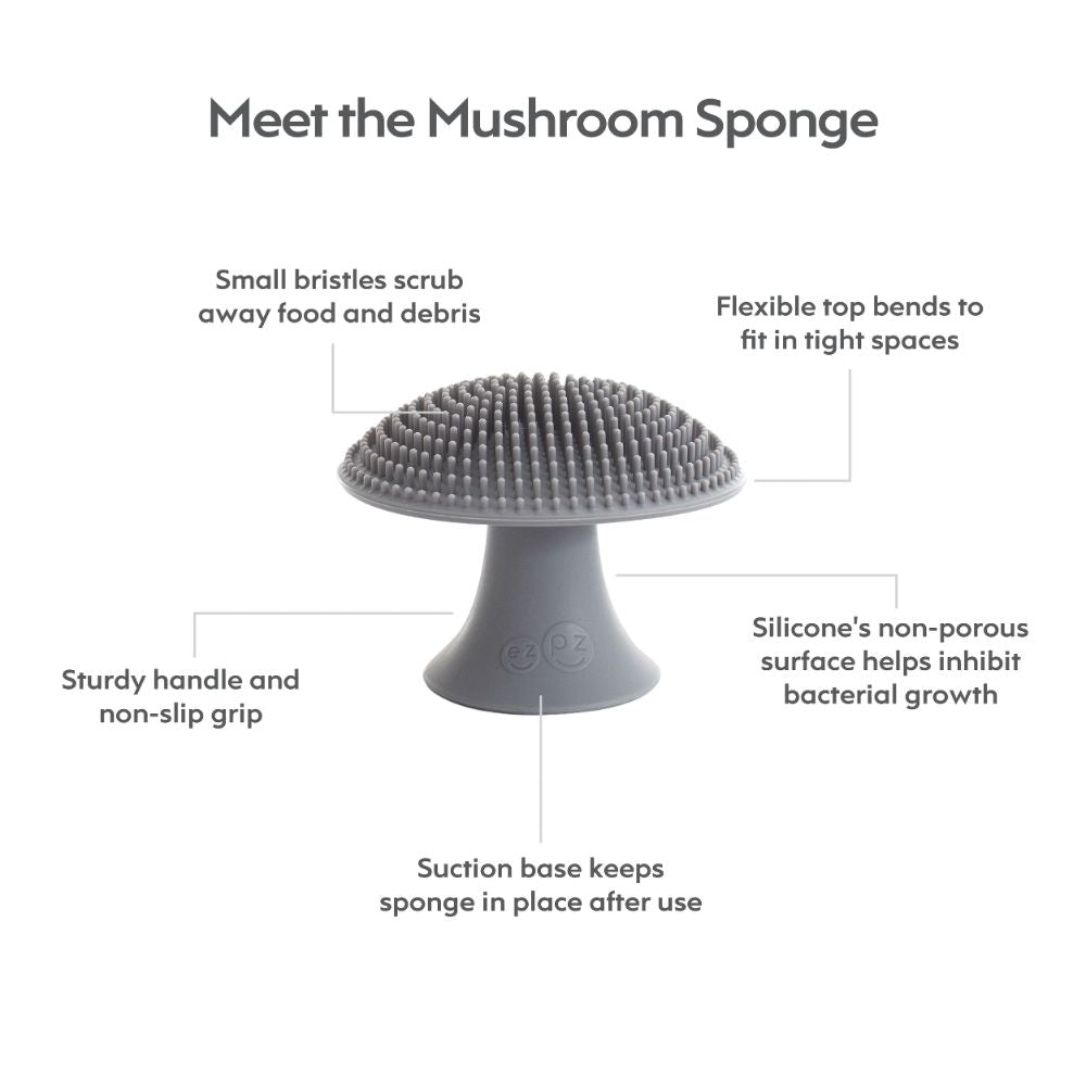 ezpz Mushroom Sponge in Grey Hip Mommies