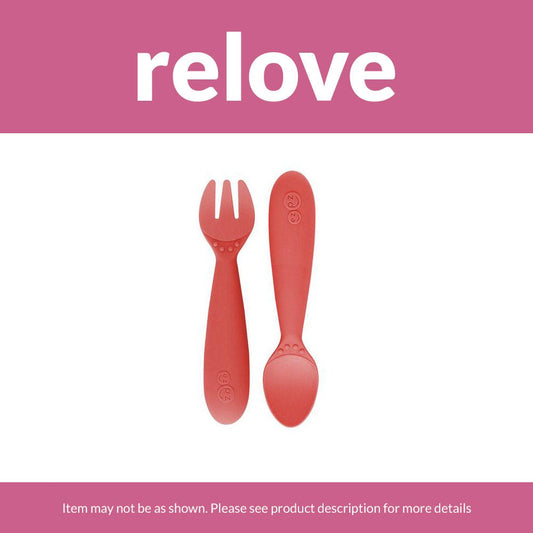 relove ezpz Mini Utensils (Fork + Spoon) in Coral