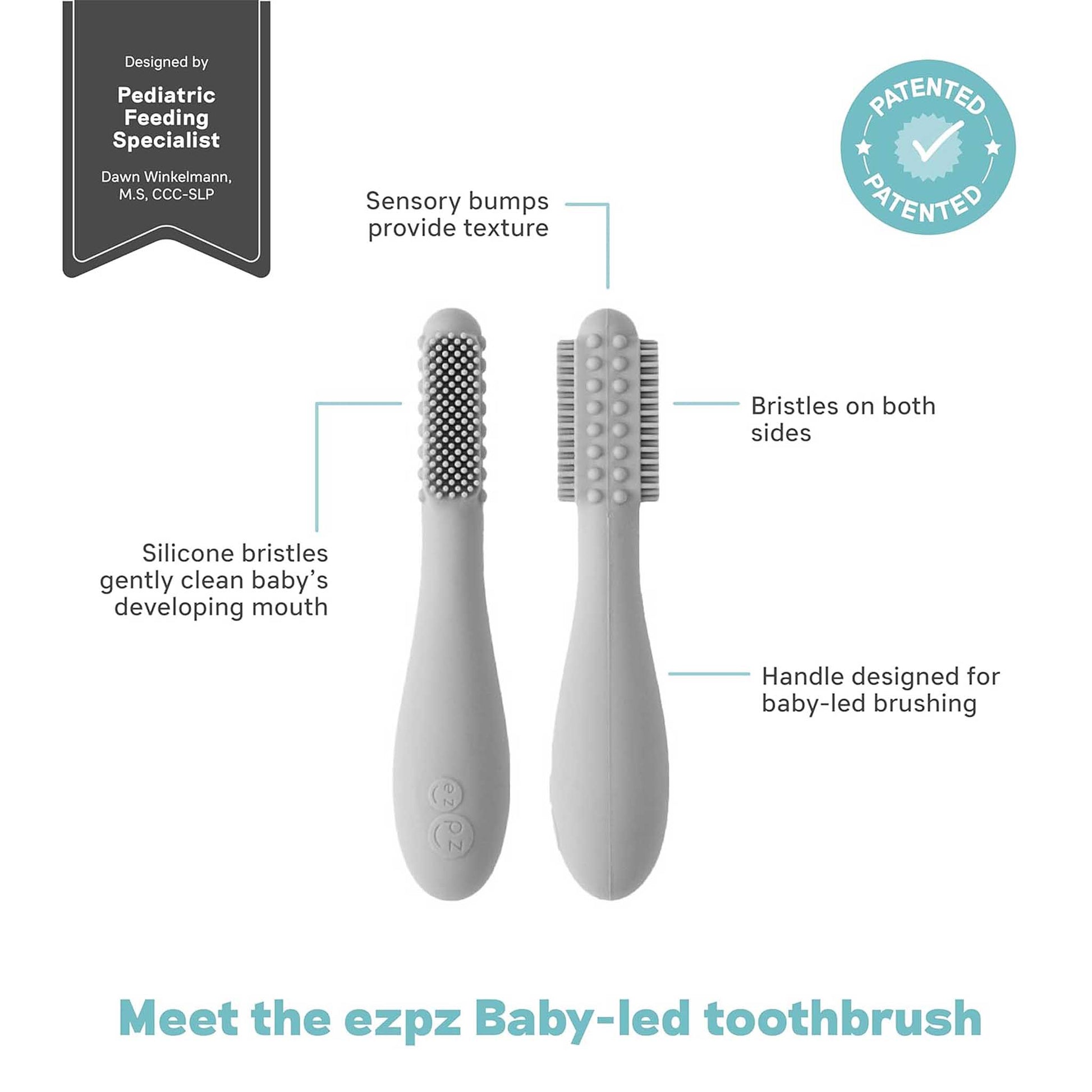 ezpz Baby-Led Toothbrush Designed for Tiny Mouths and Hands | Canada Oral Care Hip Mommies