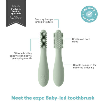 ezpz Baby-Led Toothbrush Designed for Tiny Mouths and Hands | Canada Oral Care Hip Mommies