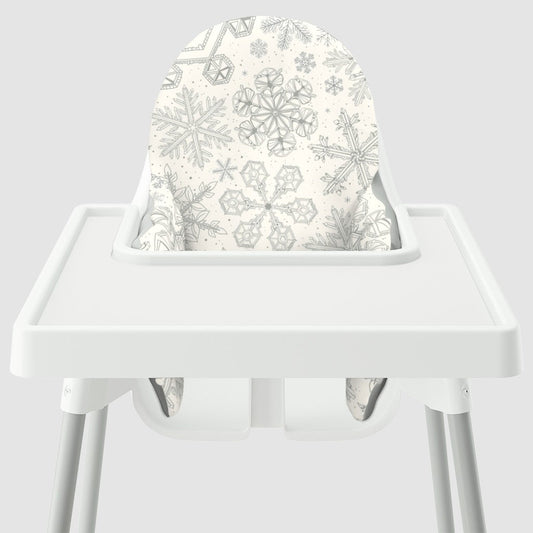 Yeah Baby Goods High Chair Cover Holiday - Grey Snowflakes Hip Mommies