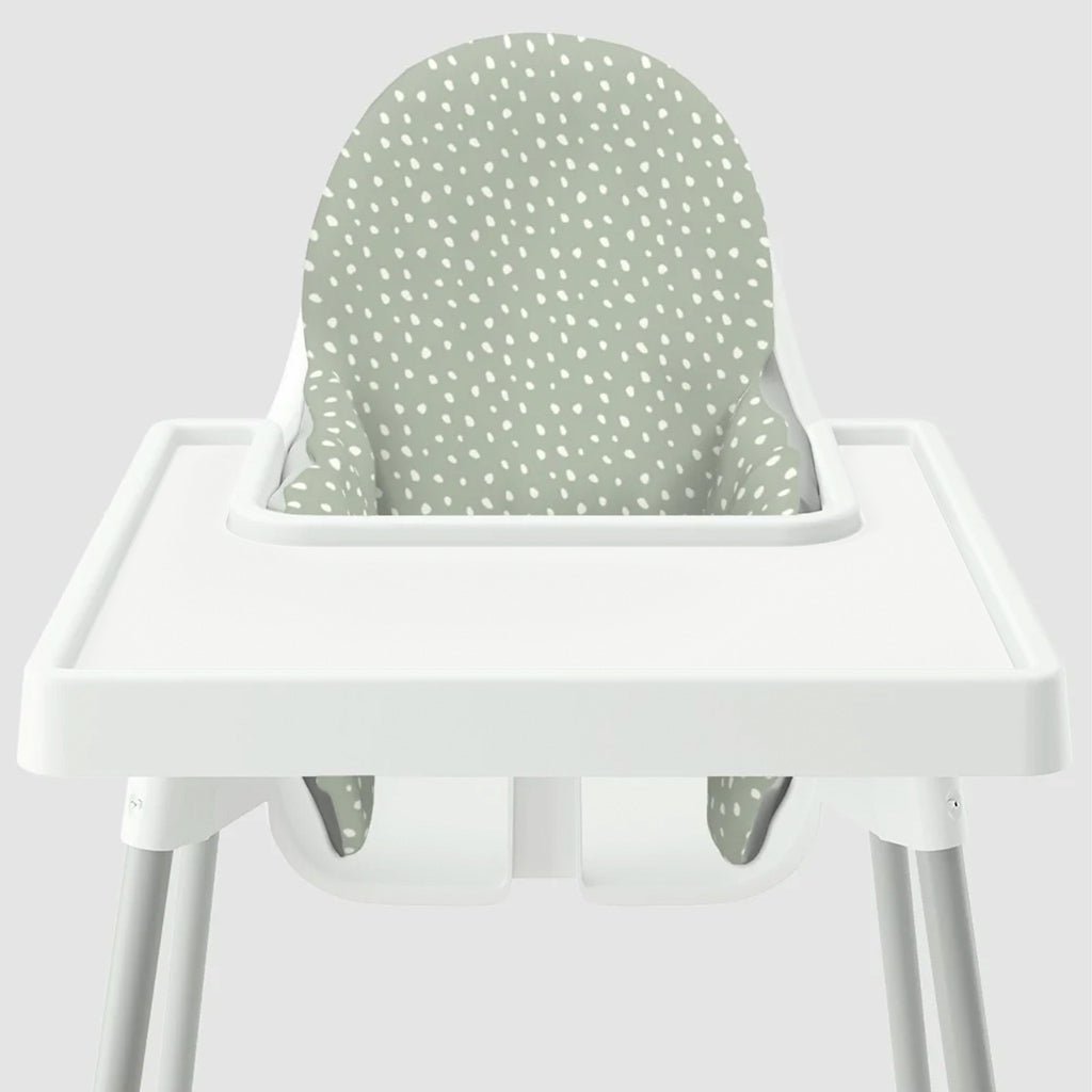 Yeah Baby Goods High Chair Cover - White Beans on Sage Hip Mommies