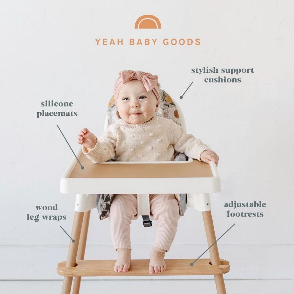 CLEARANCE Canada | Yeah Baby Goods High Chair Footrest - Walnut Highchair Accessory Hip Mommies