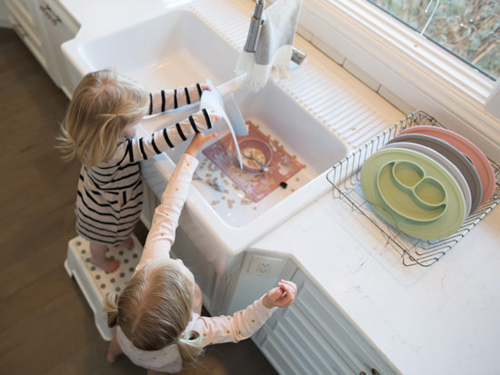 little girls hand washing ezpz