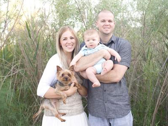photo of Kelsey the founder of BapronBaby and her family. 